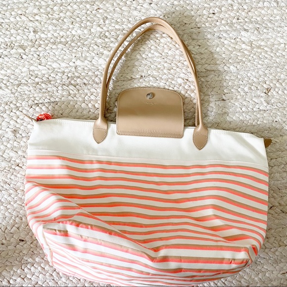 Longchamp Le Pliage Neon Stripe Mariniere Tote Bag - Picture 5 of 12
